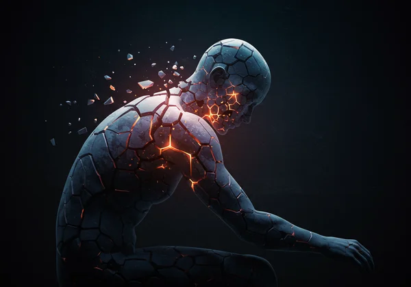 剪影展示了支离破碎的自我,伪装带来的疲惫。