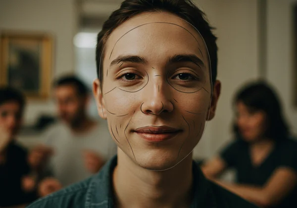 Person wearing a subtle mask, symbolizing autistic camouflaging