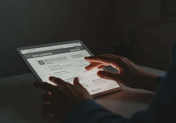 Person taking CATQ test, finding clarity through self-assessment