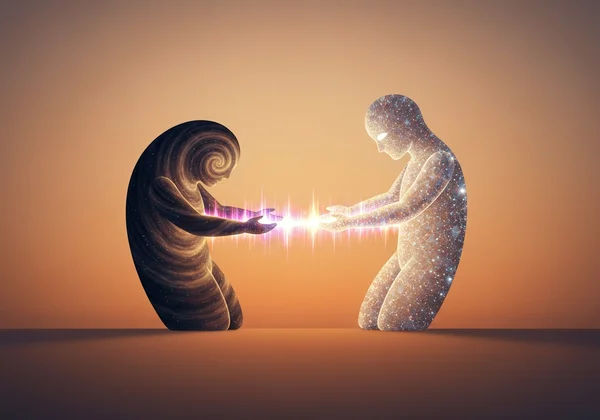 Two people genuinely connecting, showing their true selves