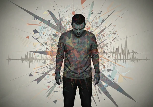 Autistic adult overwhelmed by sensory input and social masking