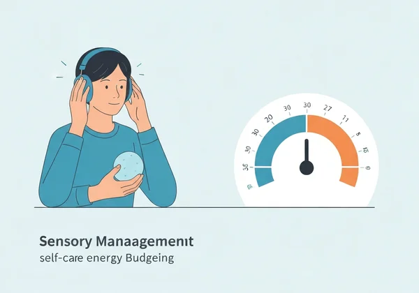 Person using sensory tools and energy budget for self-care