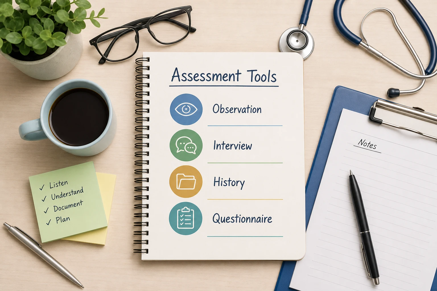 Clinician assessment tools table